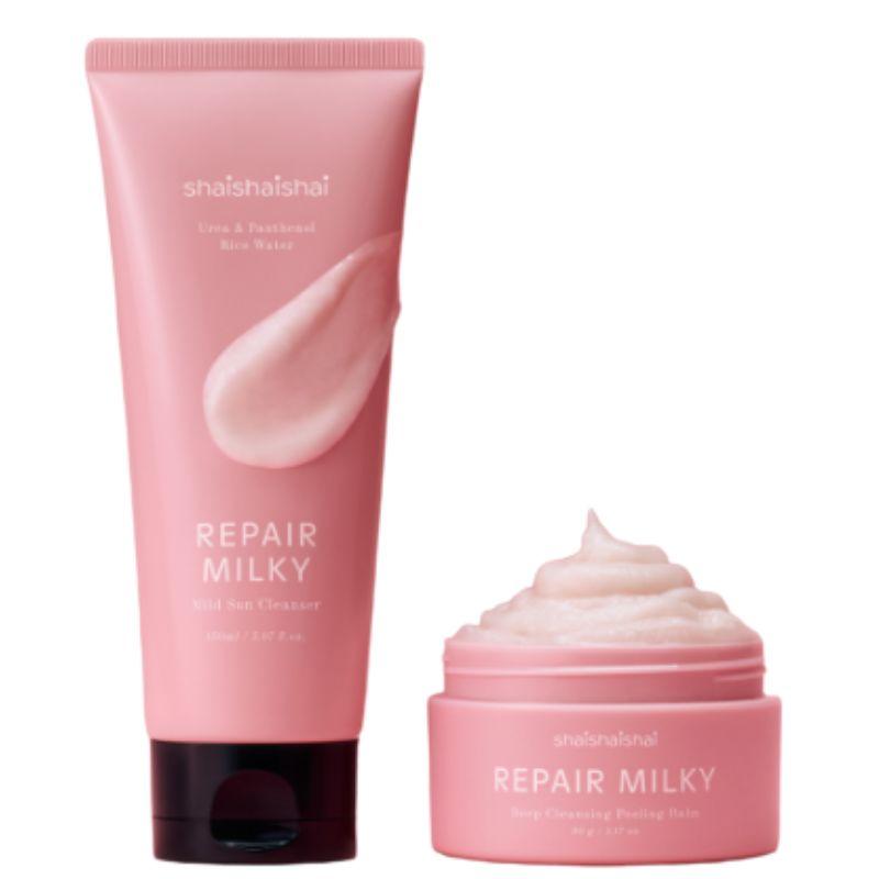 shaishaishai Repair Milky Sun Cleanser + Peeling Balm Set