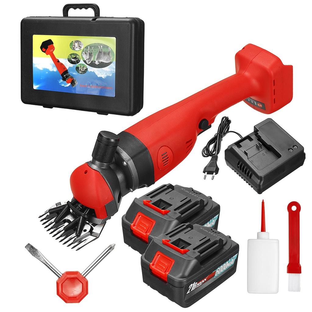 

2200 об/мин 2 скорости Беспроводной Электрический Набор для стрижки овец и коз 6000 мАч Машинка для стрижки Ножницы для сельскохозяйственных животных Ножницы для шерсти для аккумулятора 110-220 В 2 x Batteries