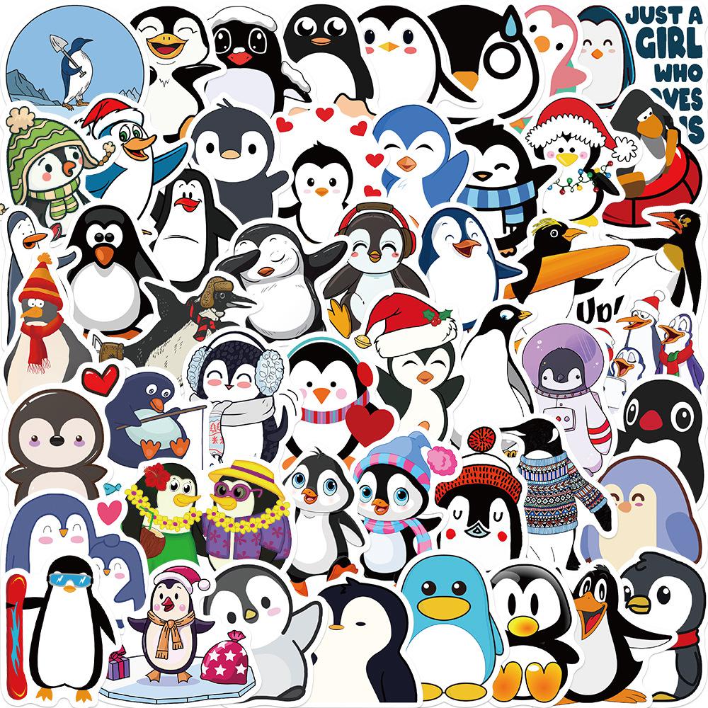 

50 Cartoon Penguin Stickers Personalized Decorative Suitcase Notebook Waterproof and Removable Without Repeating Stickers