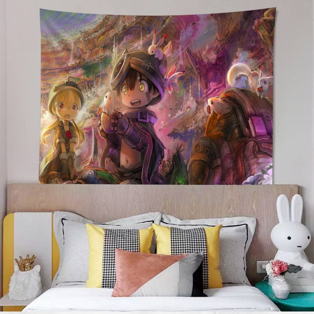 Anime Made In Abyss Cartoon Tapestry Art Science Fiction Room Home Decor Wall Hanging Home Decor