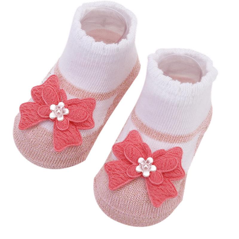 Cartoon Stripe Mesh Bow Baby Socks - Cute European & American Style