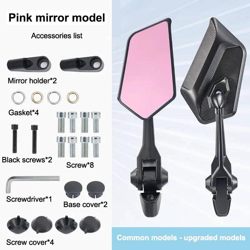 Side Mirror Street King 8 Motorcycle Rearview Mirror Non-Graded Full Alloy Side Mirror Adjustable Hd Rearview Mirror 1Pair