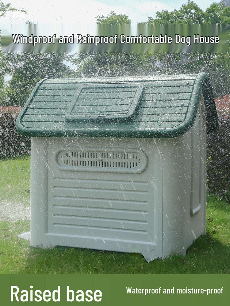 Rainproof Outdoor Dog Kennel for Medium & Large Dogs with Bed - Summer Cat Nest & Dog Cage Villa