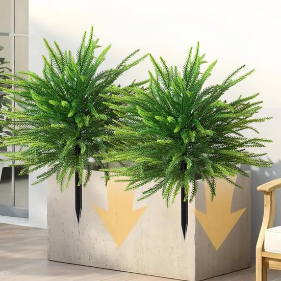 Artificial Pine Topiary Realistic Faux Pine Bushes Artificial Greenery with Spike Christmas Topiary