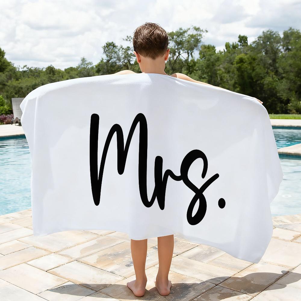 Mr. & Mrs. Print Towel Quick Drying Beach Towels Are Suitable For Swimming Pools Camping Yoga And The Gym