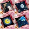 Magic Psychedelic Moon Pillow Case Soft Plush Fabric Double-Sided Printed Cushion Cover Warm Winter Sofa Pillow Case