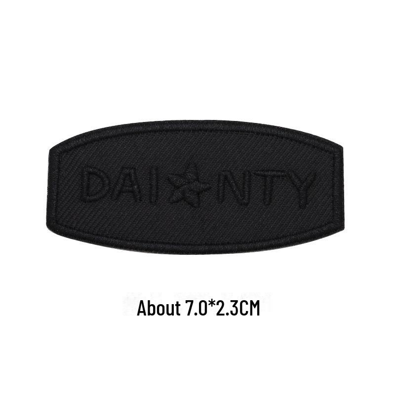 Black Self-Adhesive Embroidery Patch for DIY Clothes Repair and Decoration