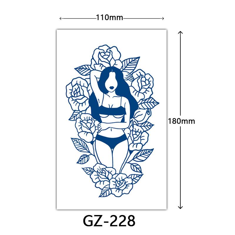 Herbal Semi-Permanent Tattoo Sticker, Semi-Permanent Tattoo Sticker, Anti-Rub, Anti-Sweat Tattoo