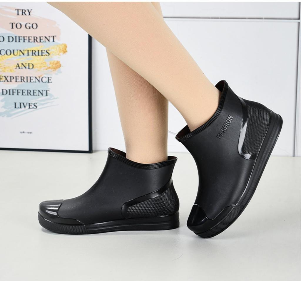 Nestkanina Rain Perfect for Rain or Easy To Walk Perfect for Rainy and Perfect for Commuting and SHO050 Size Women's Low-Cut Boots, Short, Shine,