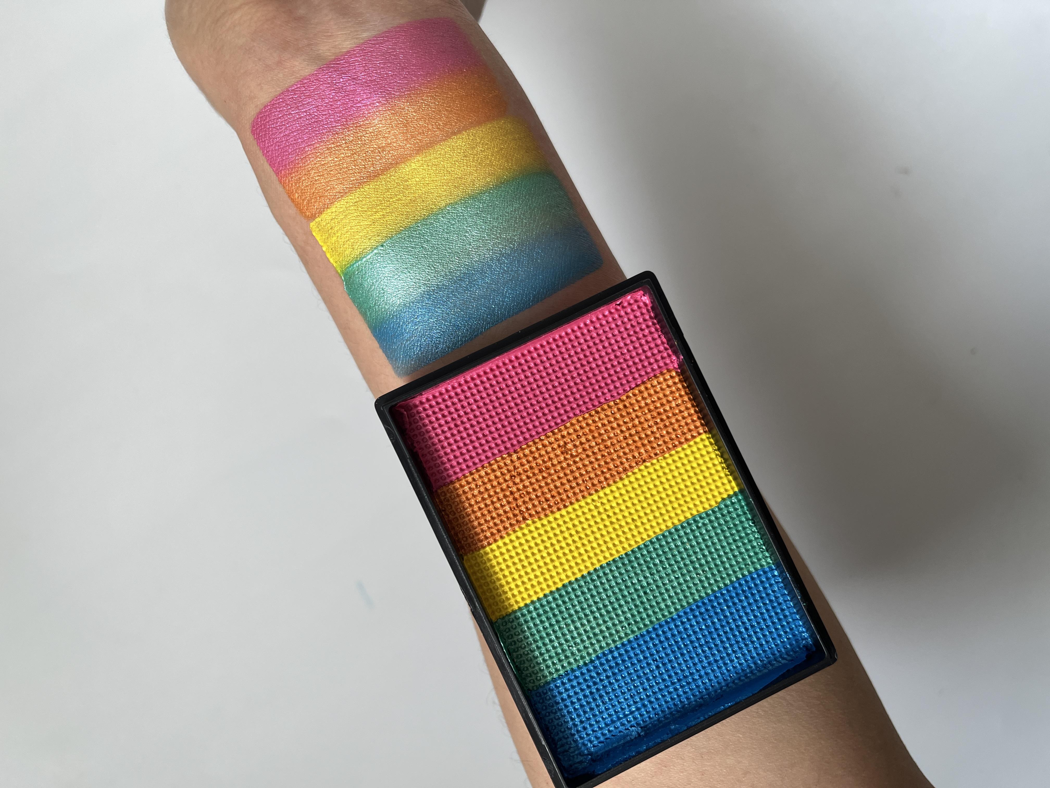 Professional water activated face and body paint rainbow split cake face painting neon uv body paint glow black light body paint