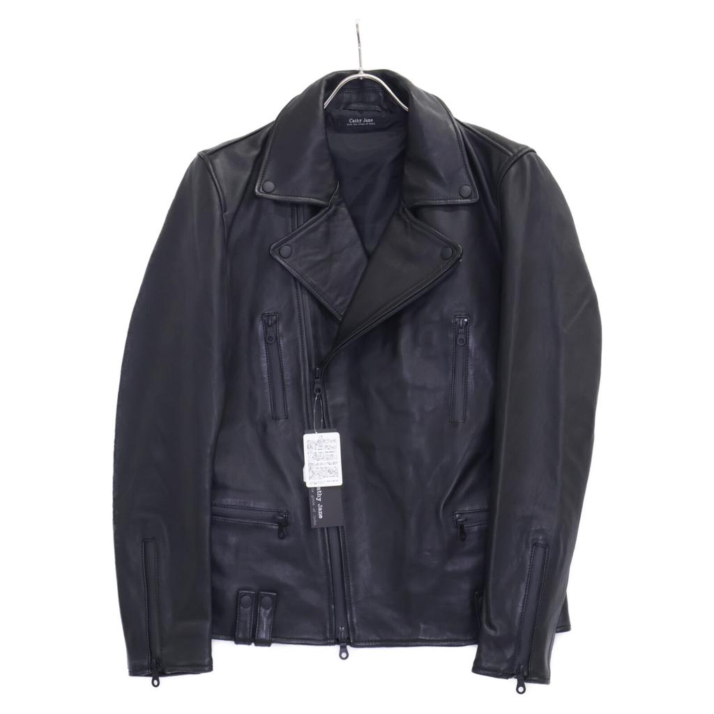 CATHY JANE AKCJ48 New Zealand Sheep Black Double Riders Jacket 2 blackUsed