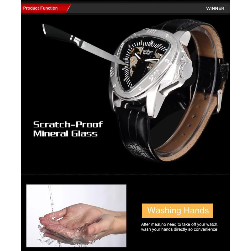 WINNER Montre mécanique automatique en forme de cœur pour homme