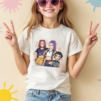 T-Shirts Mädchen Kinder Freizeitmode Kurzarm Niedliches Cartoon-bedrucktes T-Shirt Top