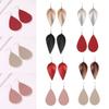 1 Pair Simple Water Drop Pendant Earrings Girl PU Leather Night Party Ear Studs Fashion Jewelry