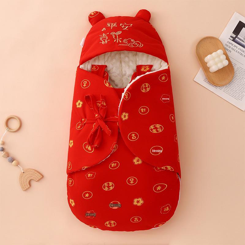 Newborn Anti-Kick Swaddle Sleeping Bag - Pure Cotton Winter/Autumn Thickened Baby Receiving Blanket