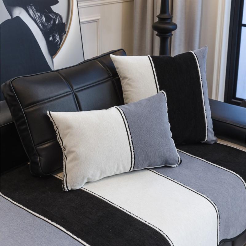 Irregular Striped Sofa Cushion Non-Slip All-Season Straight Fit One-Piece Unique Design Slip-Resistant Elegant Home Decor
