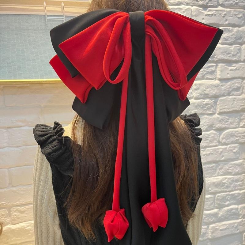 Elegant Purple Hair Bows Clip With Long Ribbon Fashion Headdress Hairpieces Barrette Hairpin For Women And Girls