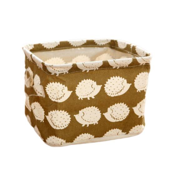 Foldable Storage Basket with Handles Waterproof Large Capacity Cotton Linen Printed