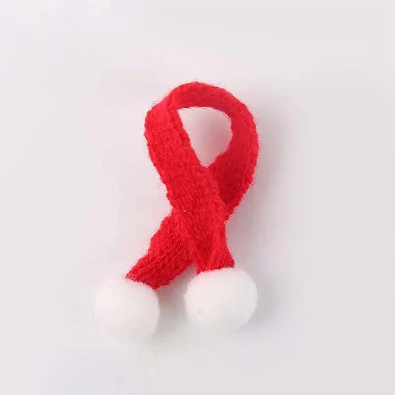 Non-Toxic Mini Christmas Bear Doll Plush Bear Gift Clothing Bag Keychain Pendants Baking Decoration Christmas Drop Ornaments Kid Xmas Gift