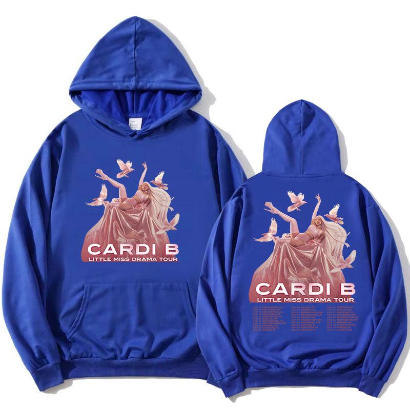 LittleMiss Drama Tour Hoodies Singer Cardi B Graphic Printing Sweatshirts Winter Fleece Casual Hooded Pullover Unisex Streetwear