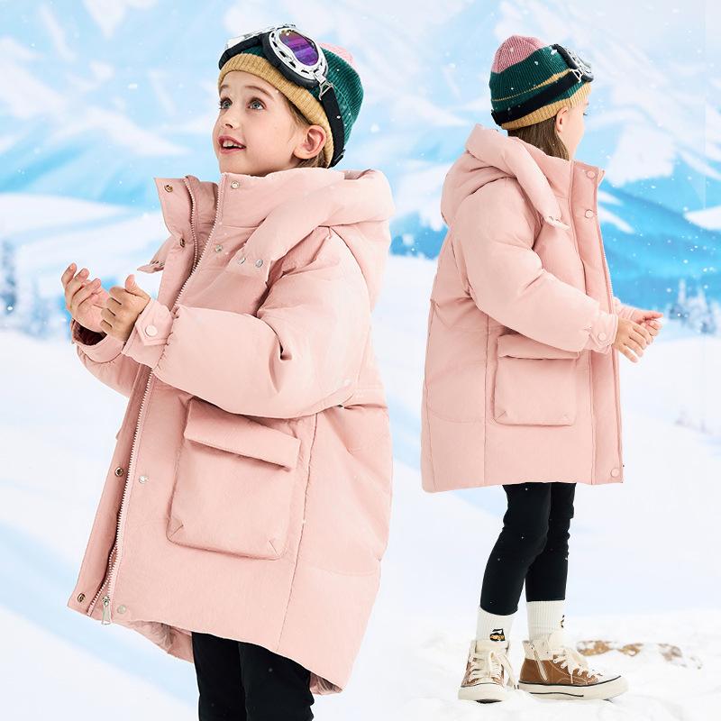 

Утолщенный пуховик для девочек, зимнее детское модное теплое пальто