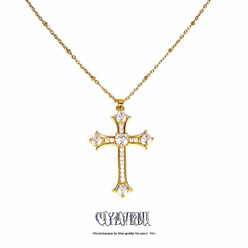 Ciyaveni Original Design Baroque Diamond Silver Cross Accessible Luxury Fashion Bows Easiest for Match Necklace