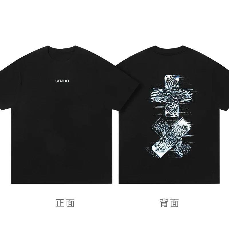 2025 Sommer Neue Mode Lässig Hochwertiges Bedrucktes Baumwoll Kurzarm Mode Lässig T-Shirt Unisex Große Größe