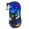 Creative Hanging Eyeglass Case Soft Leather Sunglasses Storage Bag Cute Print with Clip Reading Glass Pouch for Kids Women Men
