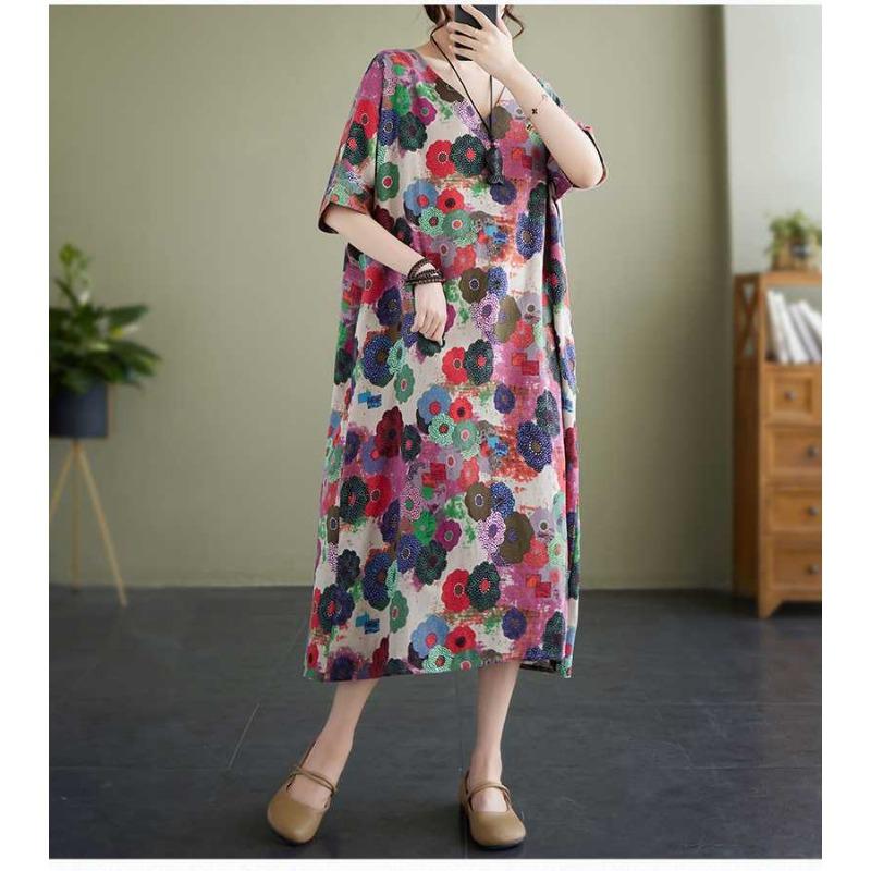 Sommer Neue Vintage Bedruckte Literarische Kleider