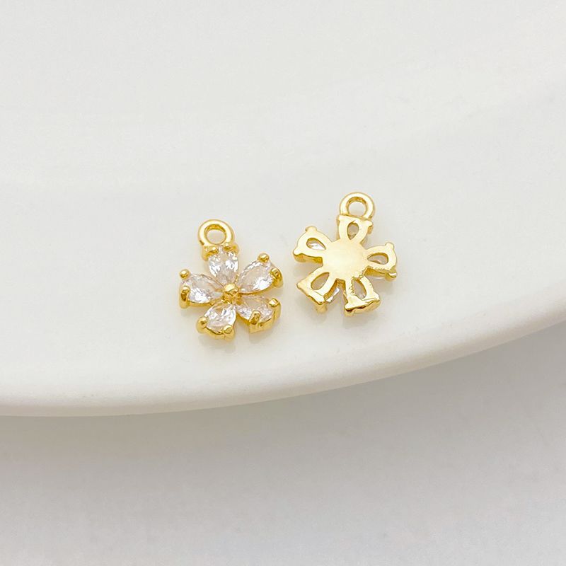

14K Gold-Plated Color Retention Inlaid Zirconium Flower Butterfly XINGX Small Pendant Handmade DIY Bracelet Necklace Decorations Material Accessories