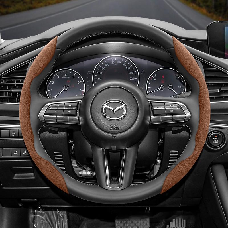 Suede Steering Wheel Cover Fits 3 CX5 6 2 CX30 6GH 3BK 3BK June 3BM 3BL CX-5 CX7 CX50 6GJ BT50 3SPORT 3SPORT CX60 EZ6 323 MX5ND