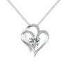 Platinum Double-Heart Pendant Necklace For Women, Heart-To-Heart, Elegant Temperament, Advanced Sense, Inlaid With Zircon Love Necklace