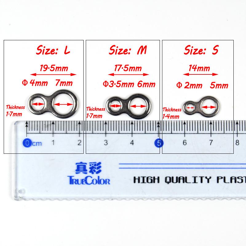 Bimoo Polierter Doppelwirbel mit massivem Ring, 8 Formschlaufen, Angelzubehör, Terminal Tackle für Trolling-Jigs-Haken