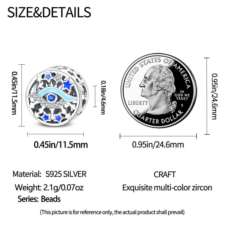 Original Copper Charms Luxury Circular Eye Of The Demon Beads Fit Bracelet Diy Women Making Delicate Gift