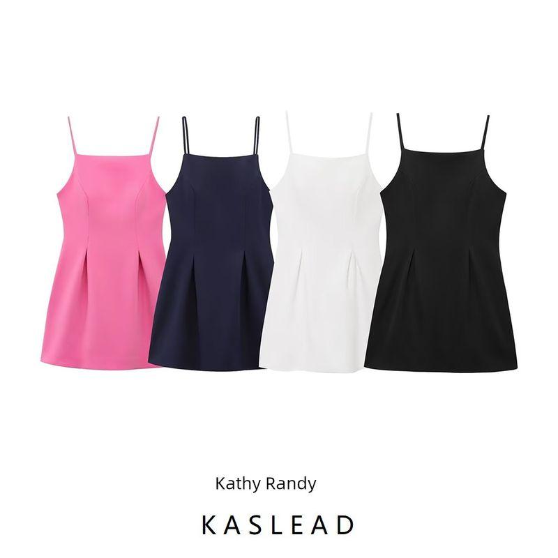 Kaslead New Women clothes Western Style Fashion Simple Pleated Short Version Dress 2361777