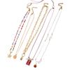 5PCS Multicolor Beach Themed Beaded Necklaces for Women Handwoven Clavicle Chains Vocation Holiday Accessories
