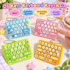 Cartoon 26 Keys Keyboard Keychain Animals Stress Relief Fidget Toy  Backpack Decor