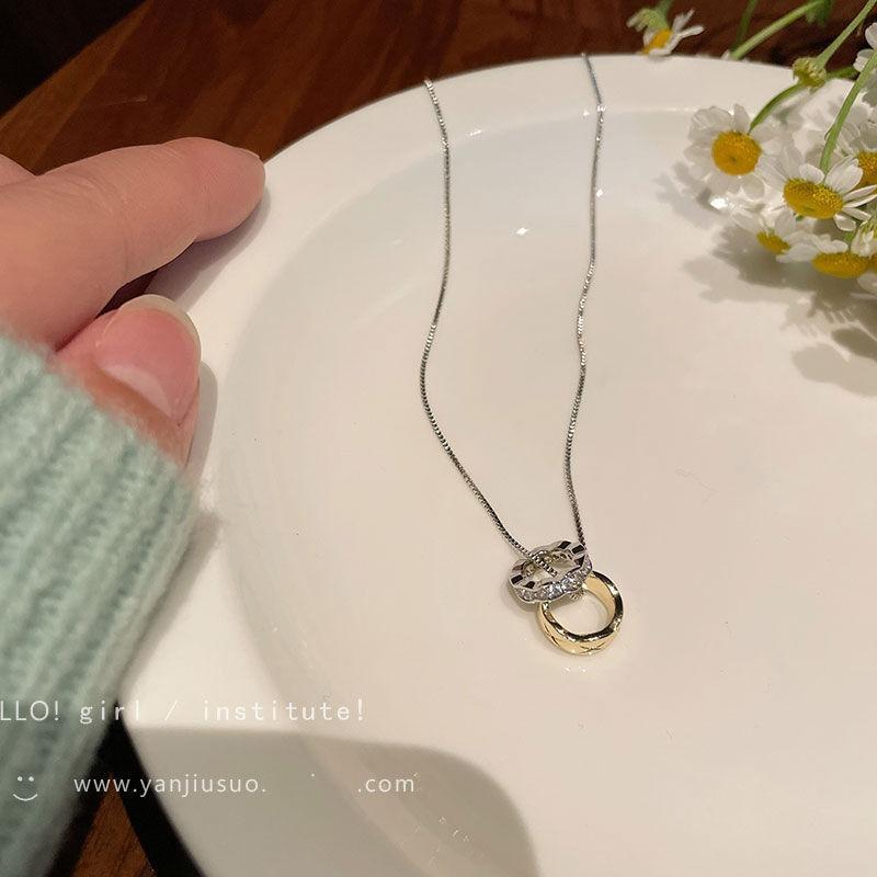 Summer Pearl Double-Layered Heart Necklace for Women - High-end Design, Small-Scale, Layered, Delicate Collar Chain Necklace