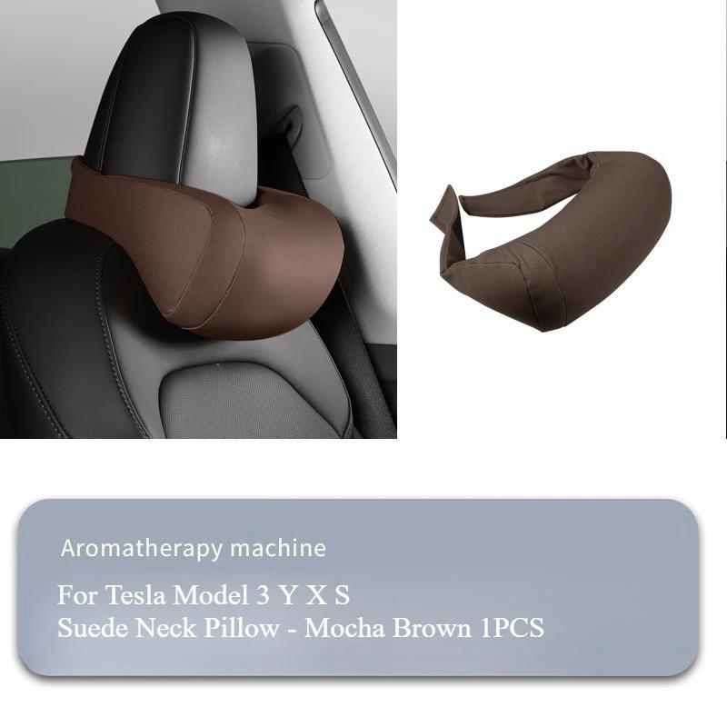 For Tesla Model 3 Y X S Neck Pillow Headrest Pillow Suede Seat Headrest Cushion Auto Seat Head Support New ModelY Accessories
