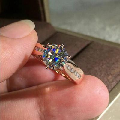 Nuovo Lusso In Oro Rosa Colore Anelli di Cerimonia Nuziale Delle Donne Brillante Cubic Zirconia Cerimonia Del Partito Anello di Fidanzamento Gioelleria Raffinata E Alla Moda 2022