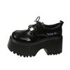Fashion 8CM Lolita Shoes Women Mary Jane Lace Up Loafers Girls Students Uniform High Heels Platform Office Shoes Cosplay Female Shoes