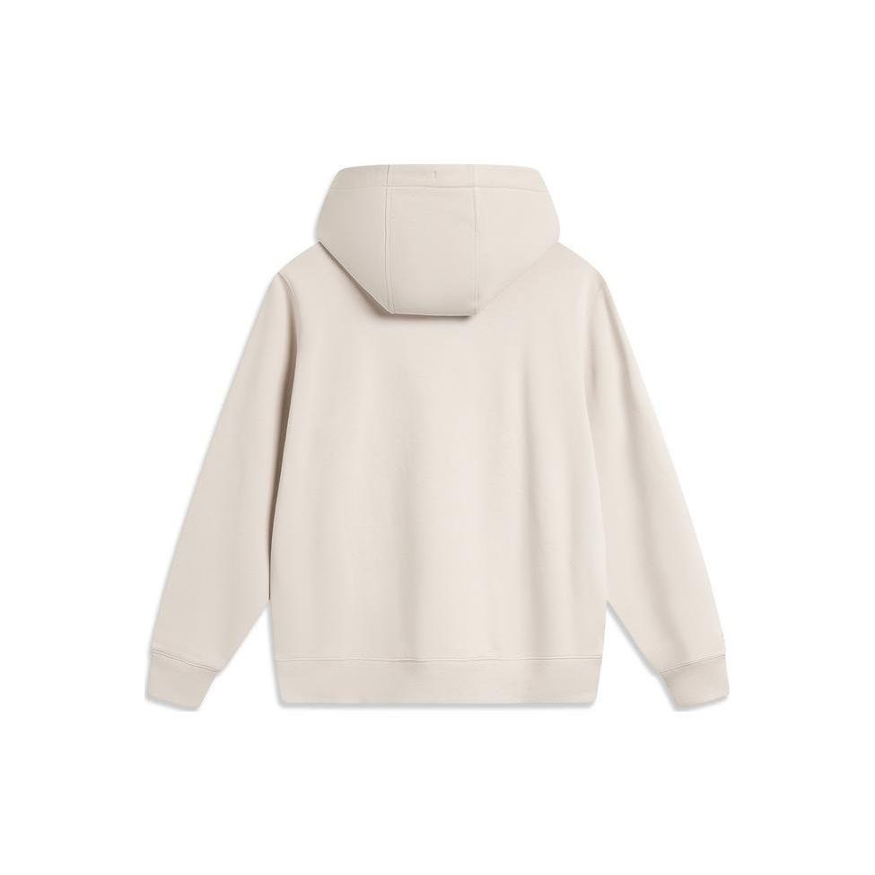 Li Ning China Color Series Solid Color Hooded Pullover Casual Long Sleeve Sweatshirt Unisex Sweatshirt Lotus-White AWDU031-1