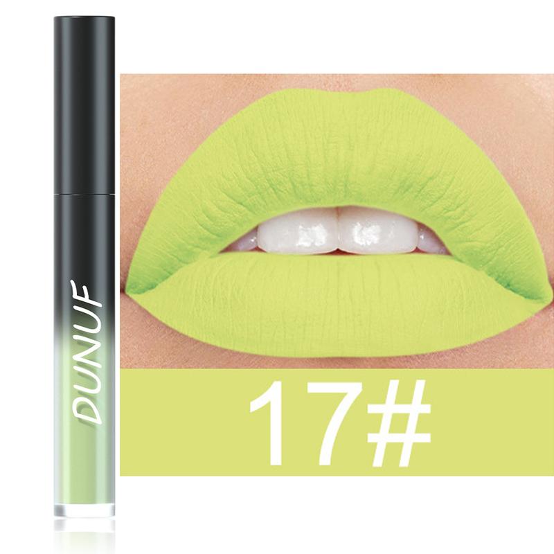 24 Mat Paarse Lipgloss Waterdicht Zwart Blauw Groen Matte Lip Tint Make-up Wijnrood Lippenstift Langhoudend Halloween Cosmetica 3.5ml