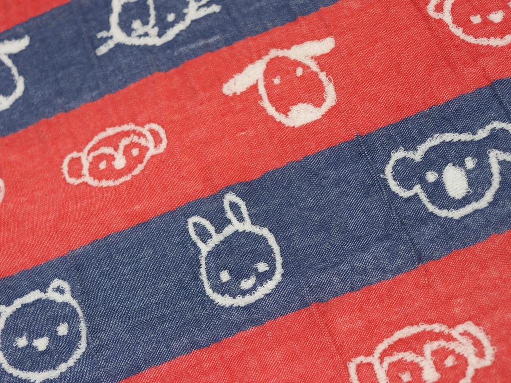 Made in Pure Baby Pile Gauze 20 x 30 Colorful Animal NB Jōgan Bib, Japan, Cotton, Towel, Navy, Approx. cm, Print, ACCA-131