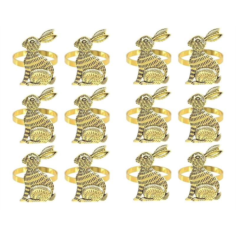 

Good-Easter Bunny Napkin Rings Napkin Ring Holders Metal Table Decor Set Of 12 For Easter Party Banquet Dinner
