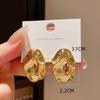 Hyperbole Long Water Droplet Flower Wing Round Wave Square Shell Golden Pendant Earrings for Women CCB Smooth Creative Jewelry
