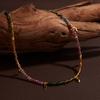 Original Design S925 Sterling Silver Inlaid With Natural Tourmaline Color Treasure Necklace Women'S Trend Handmade Color Beads
