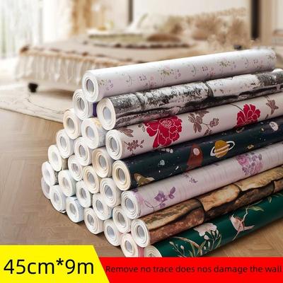 Retro Waterproof Moisture-proof Wallpaper Thickened Self-adhesive Wall Renovation Wallpaper