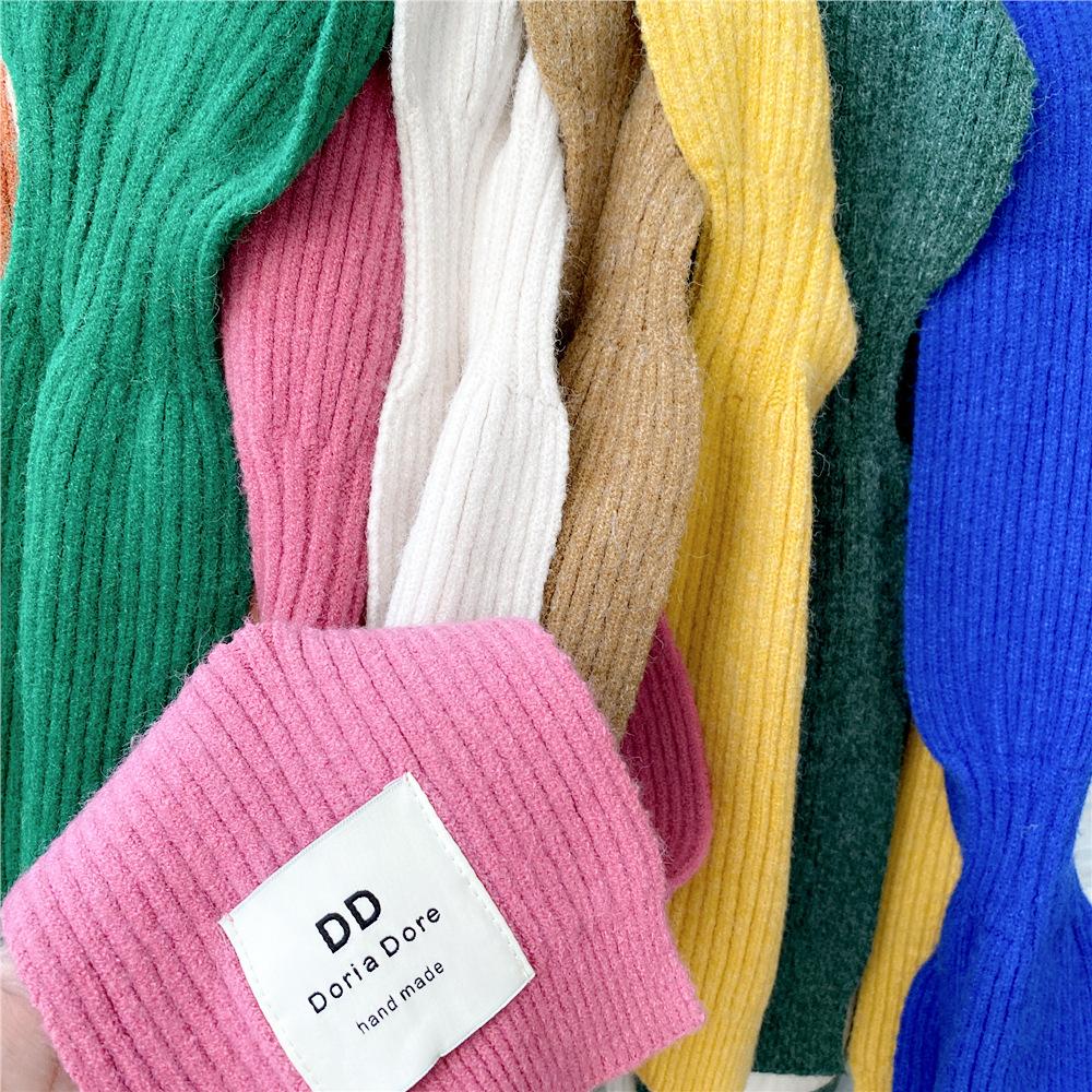 Solid Color Cross Shawl Women's Spring Autumn Shoulder Knit Wool Decorative Scarf