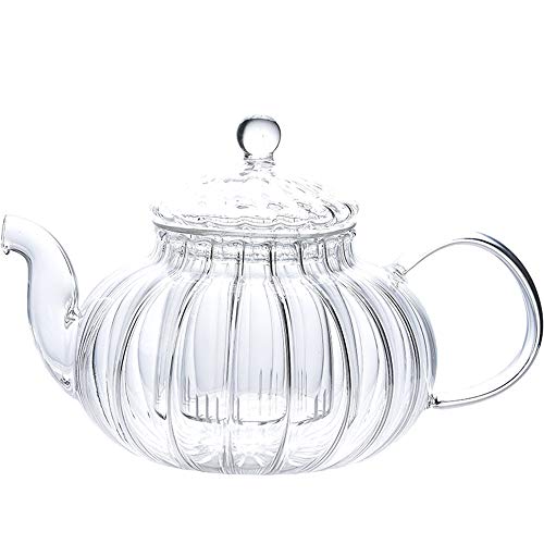 IwaiLoft Soothing Heat-Resistant Glass Teapot with Strainer, Insulated, for Two, Perfect for Black Tea, Fruit, Leaf, Flower, and Craft Teas, IL-SET192
